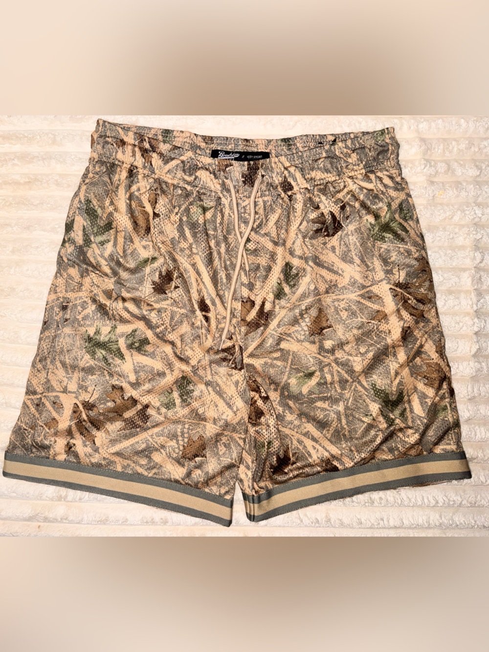 Brooklyn Industries Tan Camo Athletic Mesh Shorts